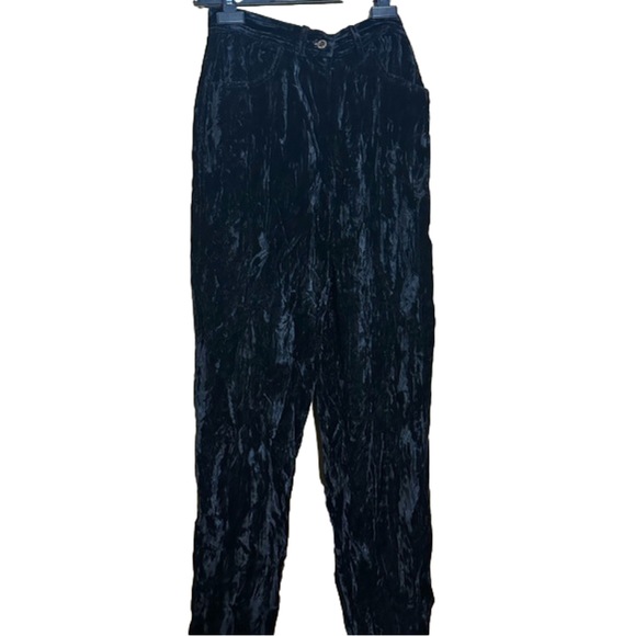 7 For All Mankind Todd Oldham Black Crushed Velvet Jeans, EUC - Picture 3 of 12